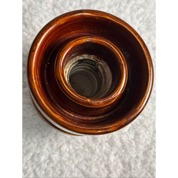 Vintage Locke Hi-Top 66 Brown Porcelain High Voltage Power Line Wire Insulator - Picture 9 of 13